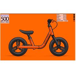 Kids Balance Bike Runride 500 Orange 10 inch 2-4 years