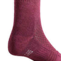 Kids' Horse Riding Socks SKS 500 - Light Pink/Plum Graphic Designs