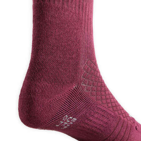 Kids' Horse Riding Socks SKS 500 - Light Pink/Plum Graphic Designs