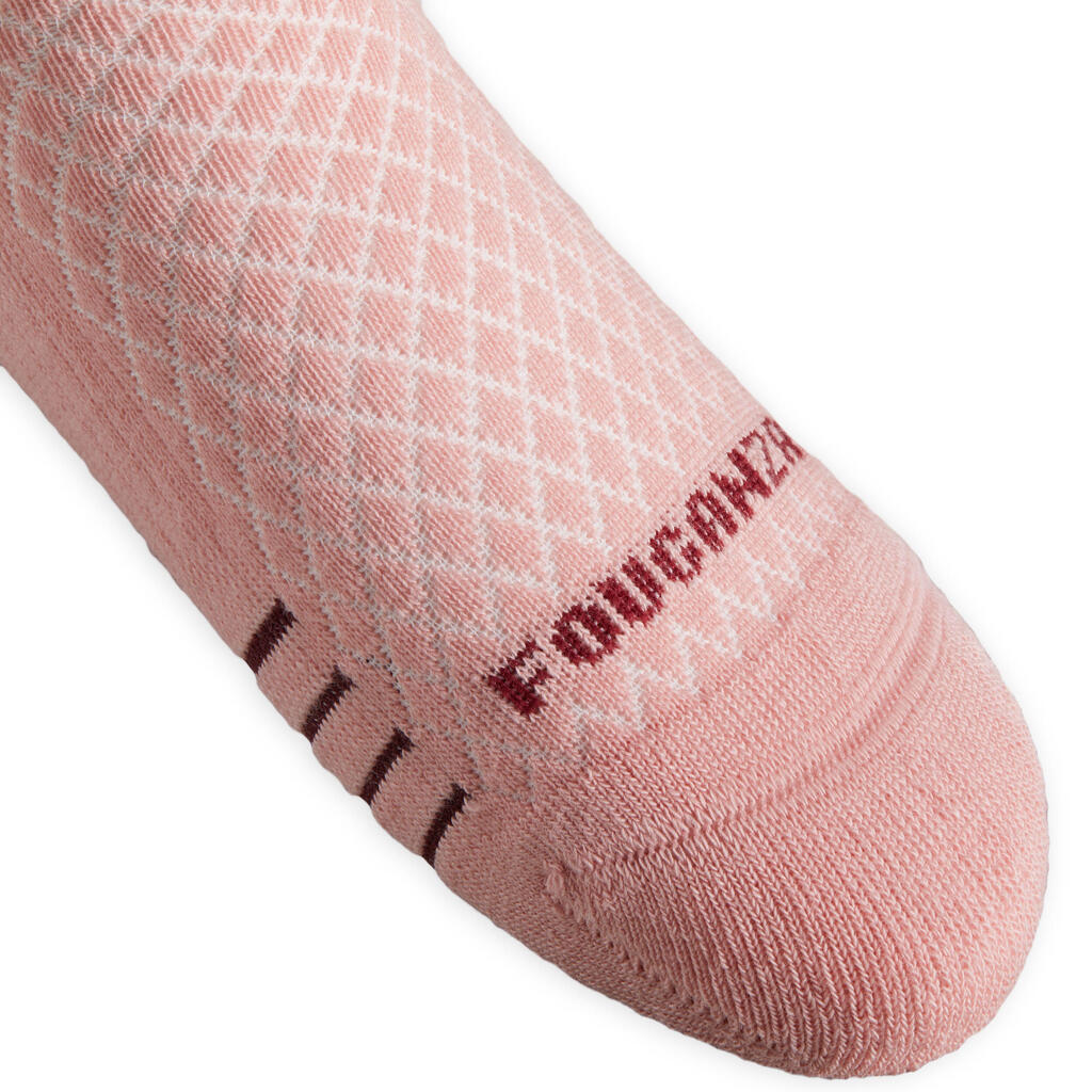 Reitsocken SKS 500 Kinder rosa/lila Grafik-Print