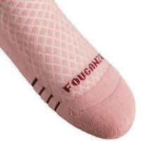 Kids' Horse Riding Socks SKS 500 - Light Pink/Plum Graphic Designs