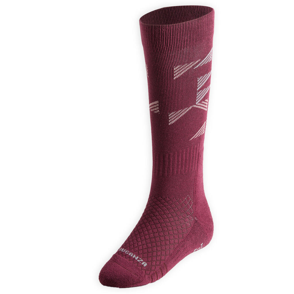 Reitsocken SKS 500 Kinder rosa/lila Grafik-Print