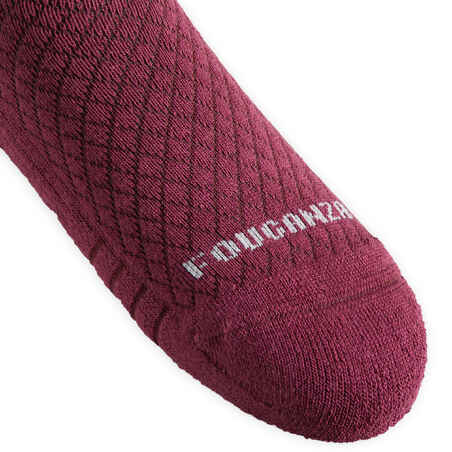 Kids' Horse Riding Socks SKS 500 - Light Pink/Plum Graphic Designs