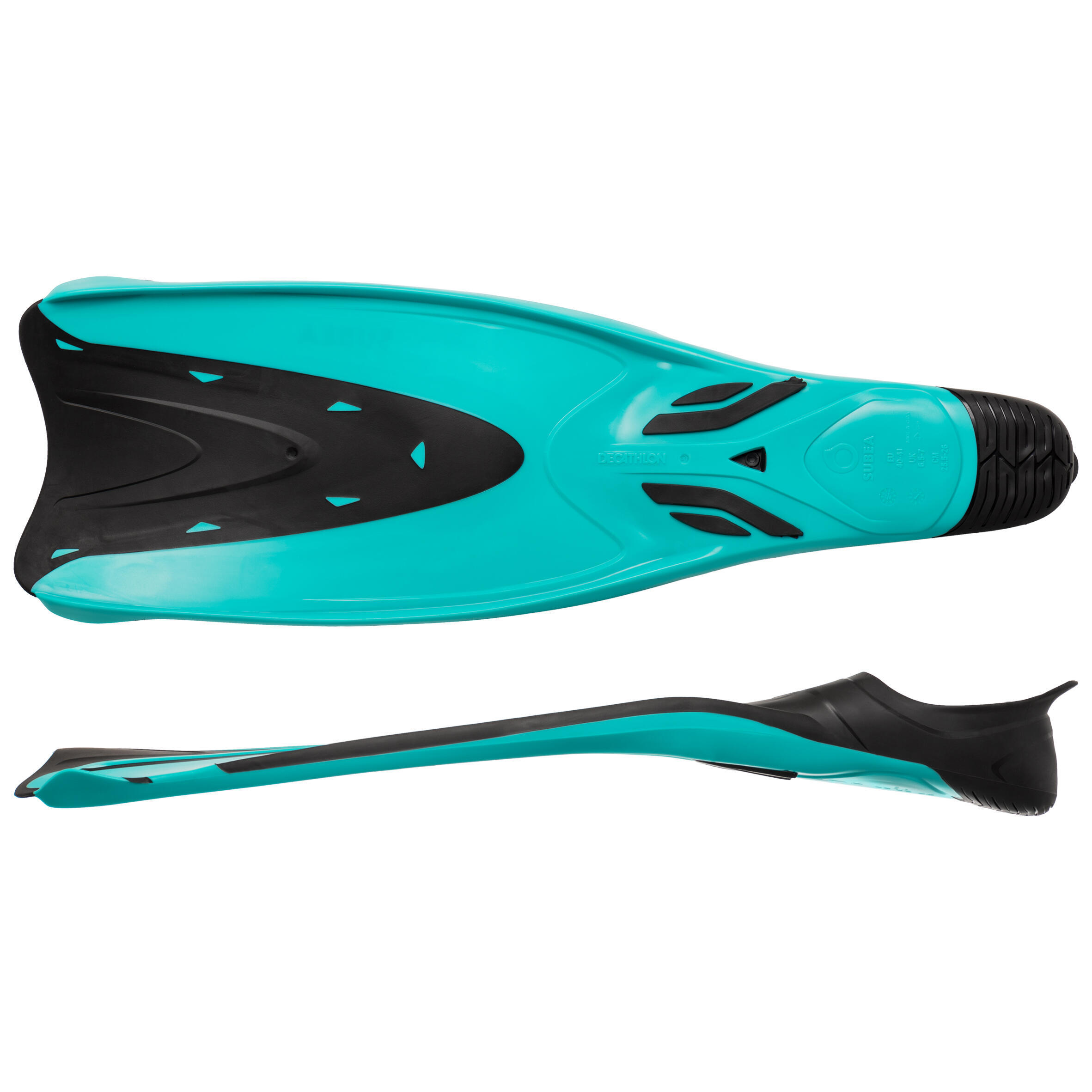 Palmes plongée - FF 500 Soft Turquoise Fluo 4/9