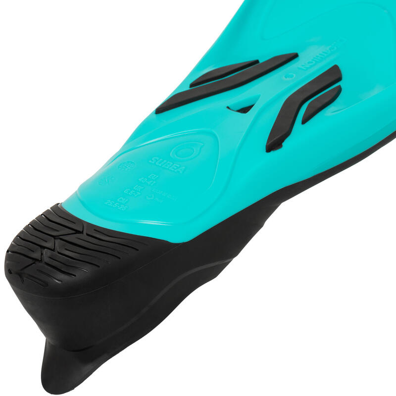 Labe de înot scufundări FF 500 Soft Turcoaz Fluorescent