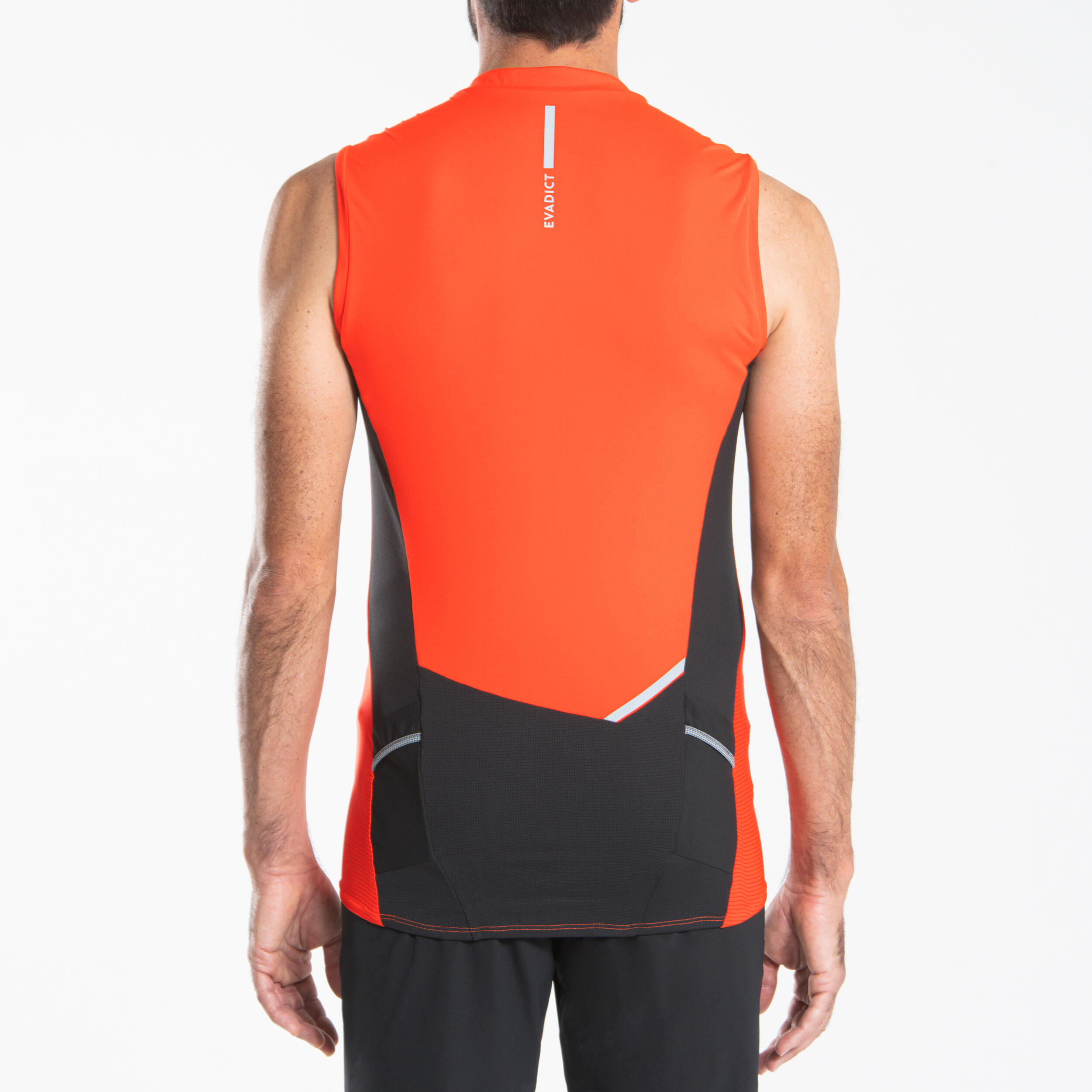 MEN'S TRAIL RUNNING SLEEVELESS ZIP TOP - RED 6/13