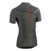 Men's Trail Running Short-Sleeved Zip T-Shirt - Khaki