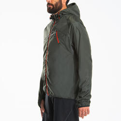 CHAQUETA CORTAVIENTOS TRAIL RUNNING HOMBRE GRIS/NEGRO MANGA LARGA ESTAMPADA  EVADICT | Decathlon