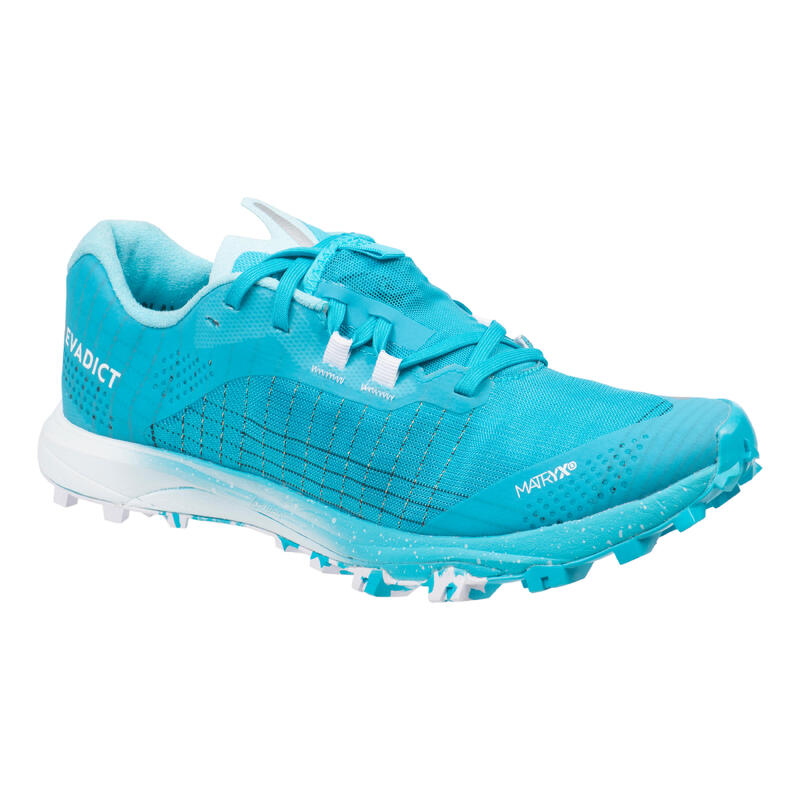 WOMEN'S TRAIL RUNNING SHOES - EVADICT RACE LIGHT - SKY BLUE AND WHITE