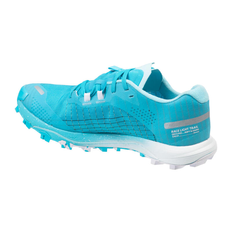 Calçado de Trail Running Mulher Race Light Azul Celeste/Branco