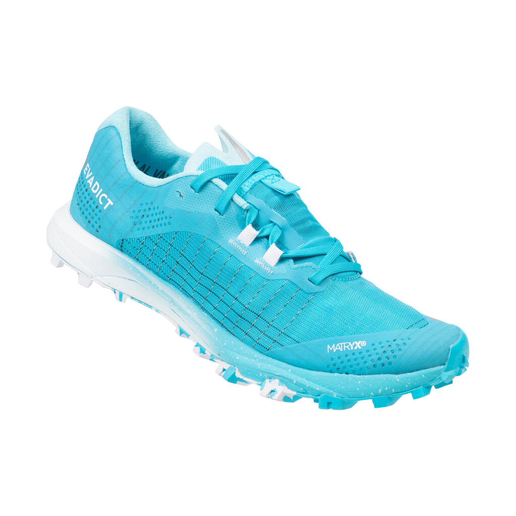 Race Light Women's Trail Running Shoes - sky blue and white