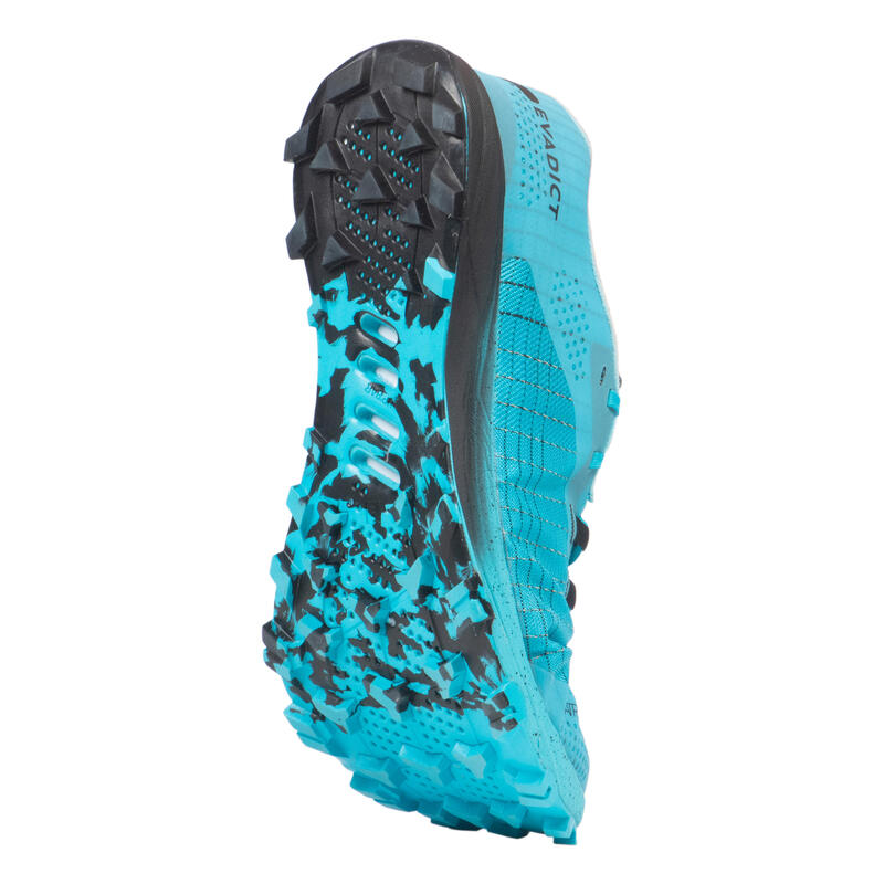 MEN'S TRAIL RUNNING SHOES - EVADICT RACE LIGHT - SKY BLUE AND BLACK