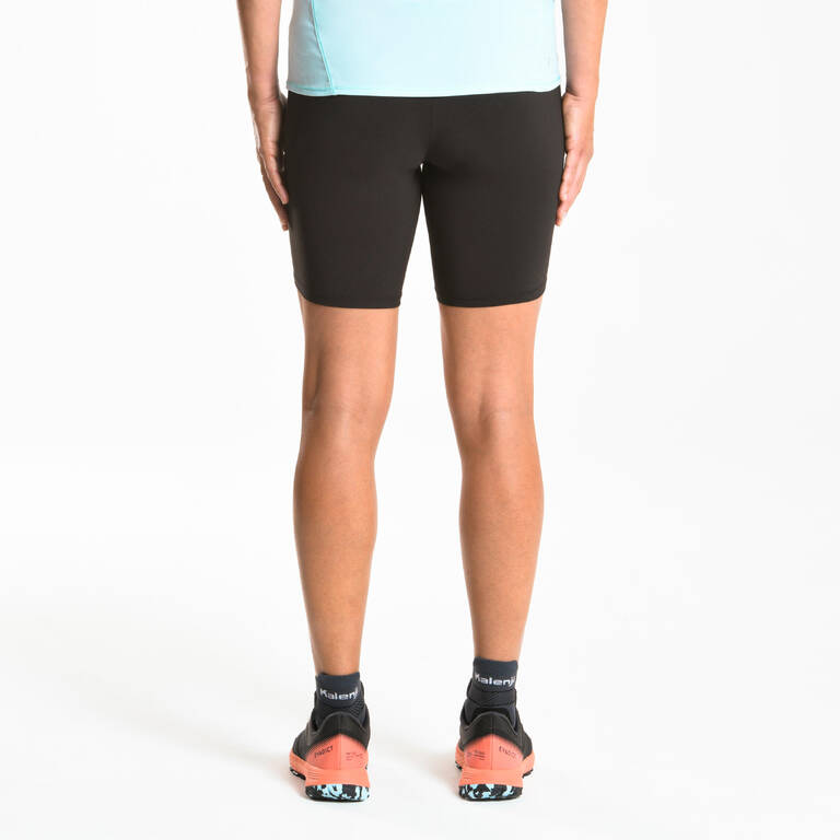 WOMEN'S TRAIL RUNNING EMBOSS TIGHT SHORTS - BLACK/BRONZE