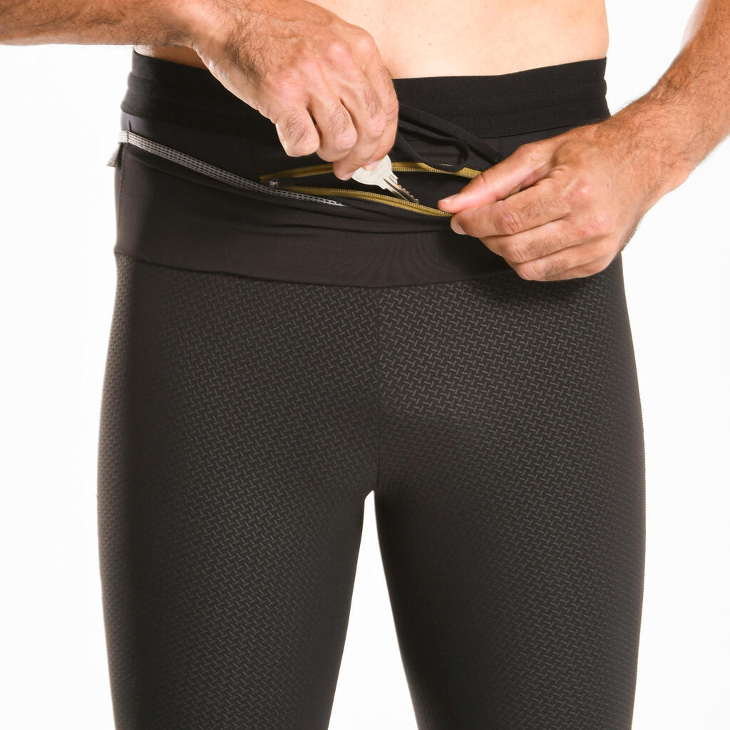 Vīriešu taku skriešanas apspīlētās bikses ar reljefu, melnas/bronzas