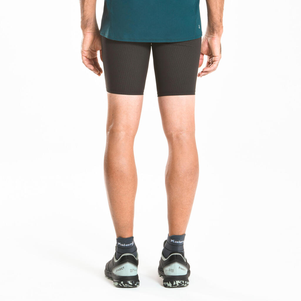 Vīriešu taku skriešanas apspīlētās bikses ar reljefu, melnas/bronzas
