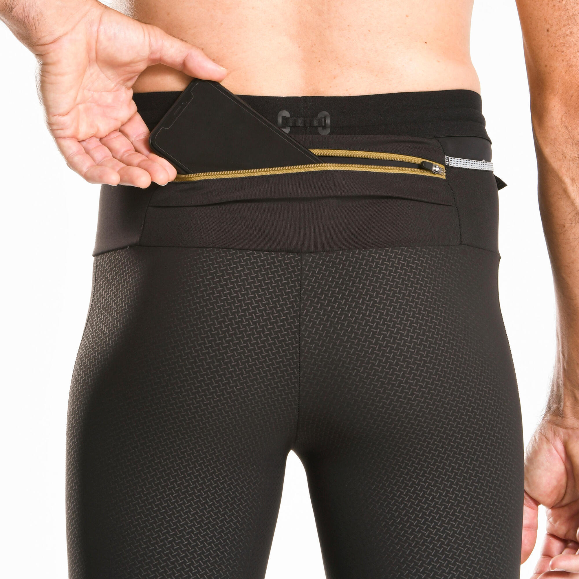 PANTALONCINI DA TRAIL RUNNING EMBOSS DA UOMO NERO BRONZO