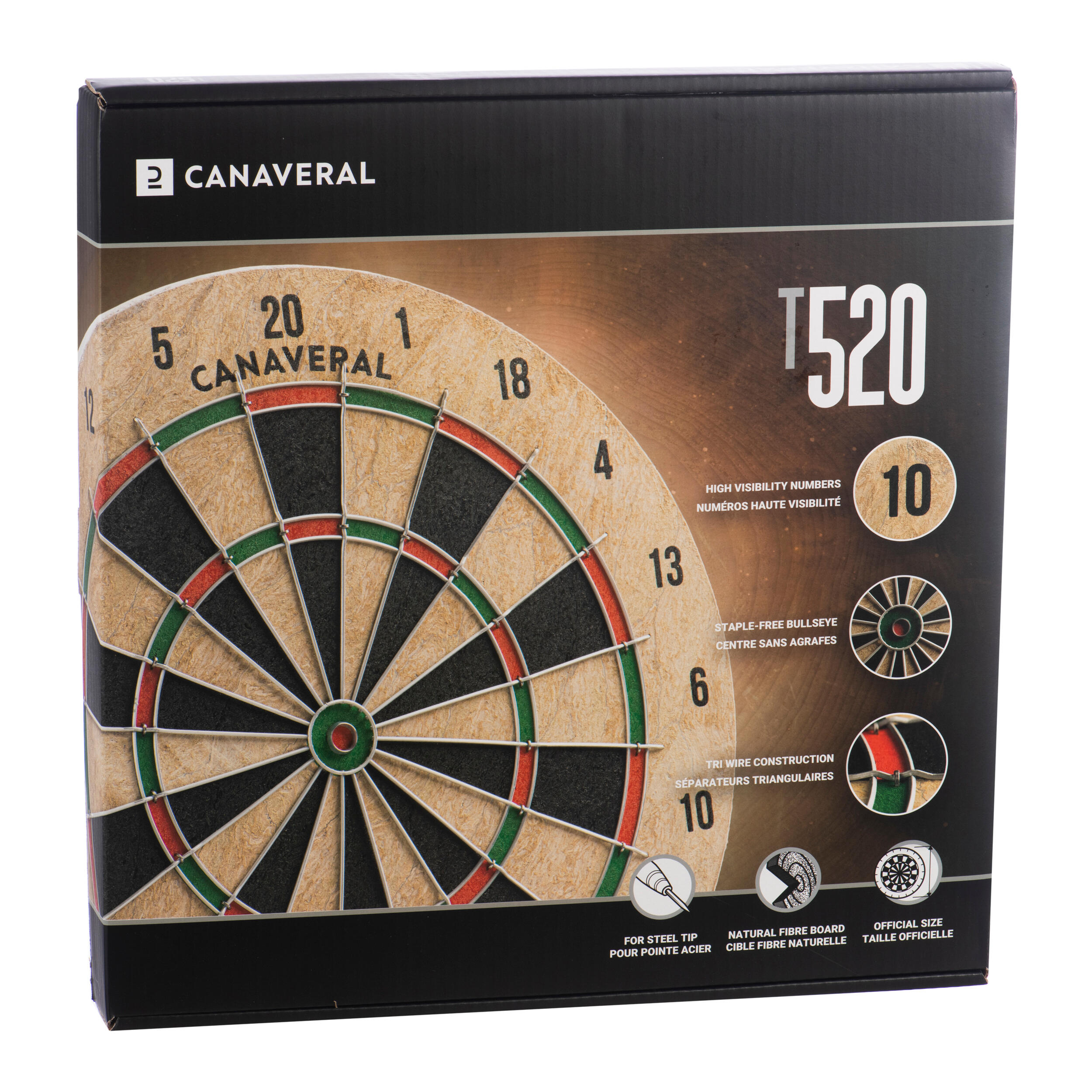 Steel Dartboard T520 (Natural Fiber)