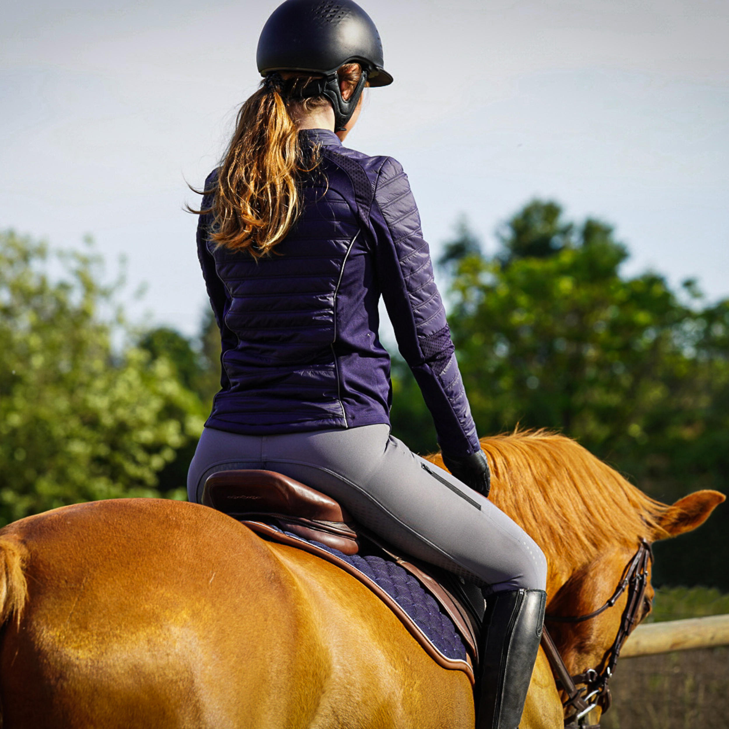 Veste d'équitation femme - 900 bleu 12/13