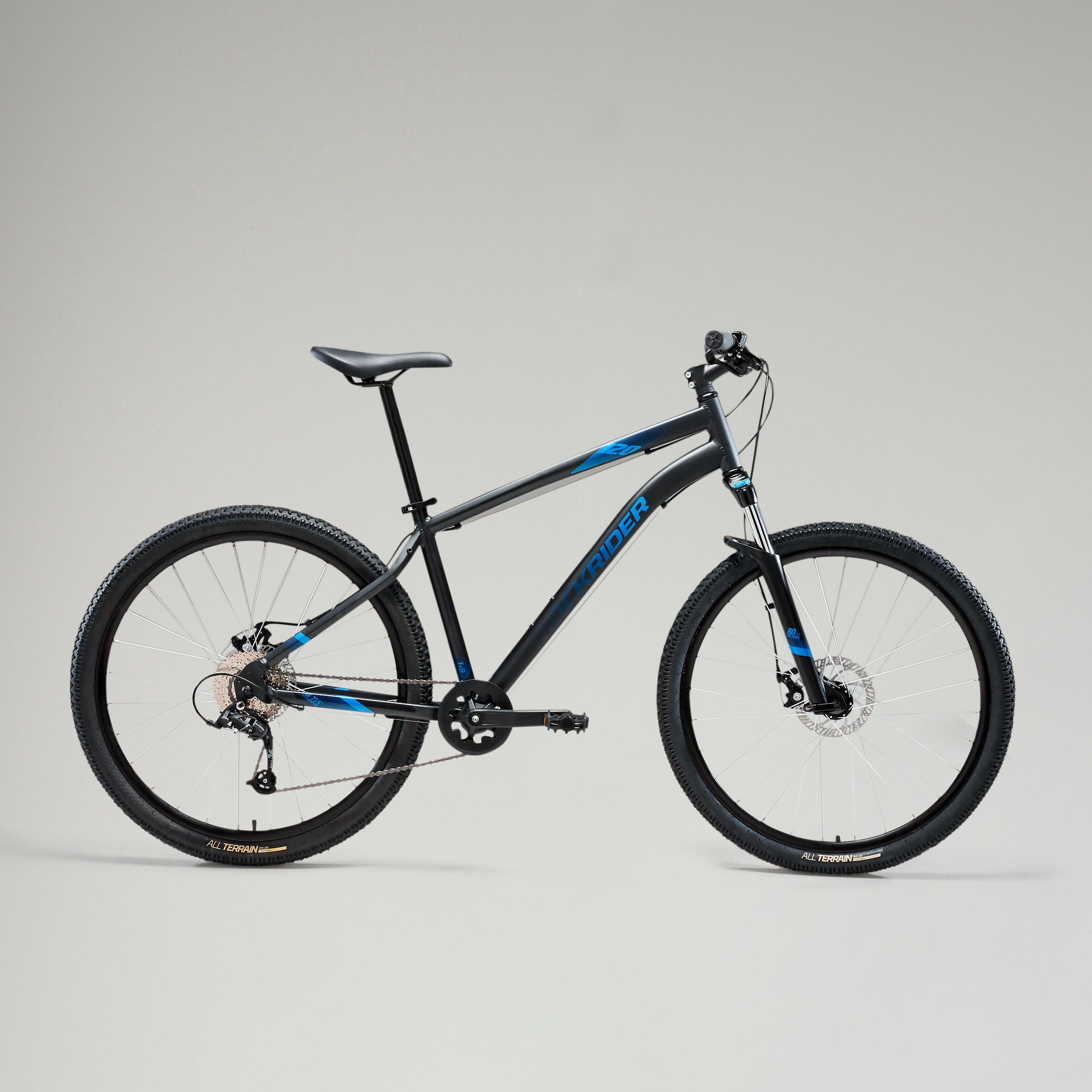 Mountainbike ST 120 27.5" rockrider/microshift zwart/blauw 23/41