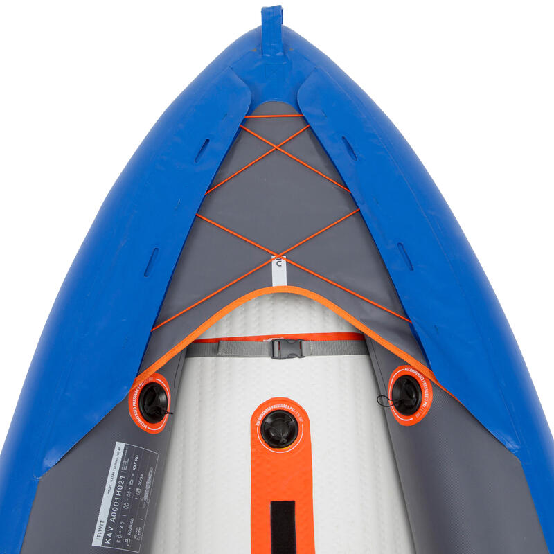 Canoa-kayak touring X100+ gonfiabile fondo alta pressione 4 posti