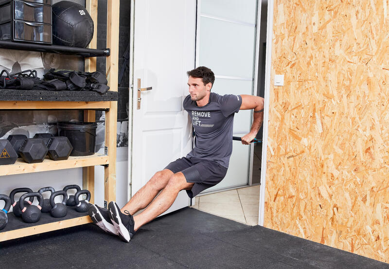 Barra de Elevações Bloqueável para Musculação Pull Up Bar Lock 100 cm