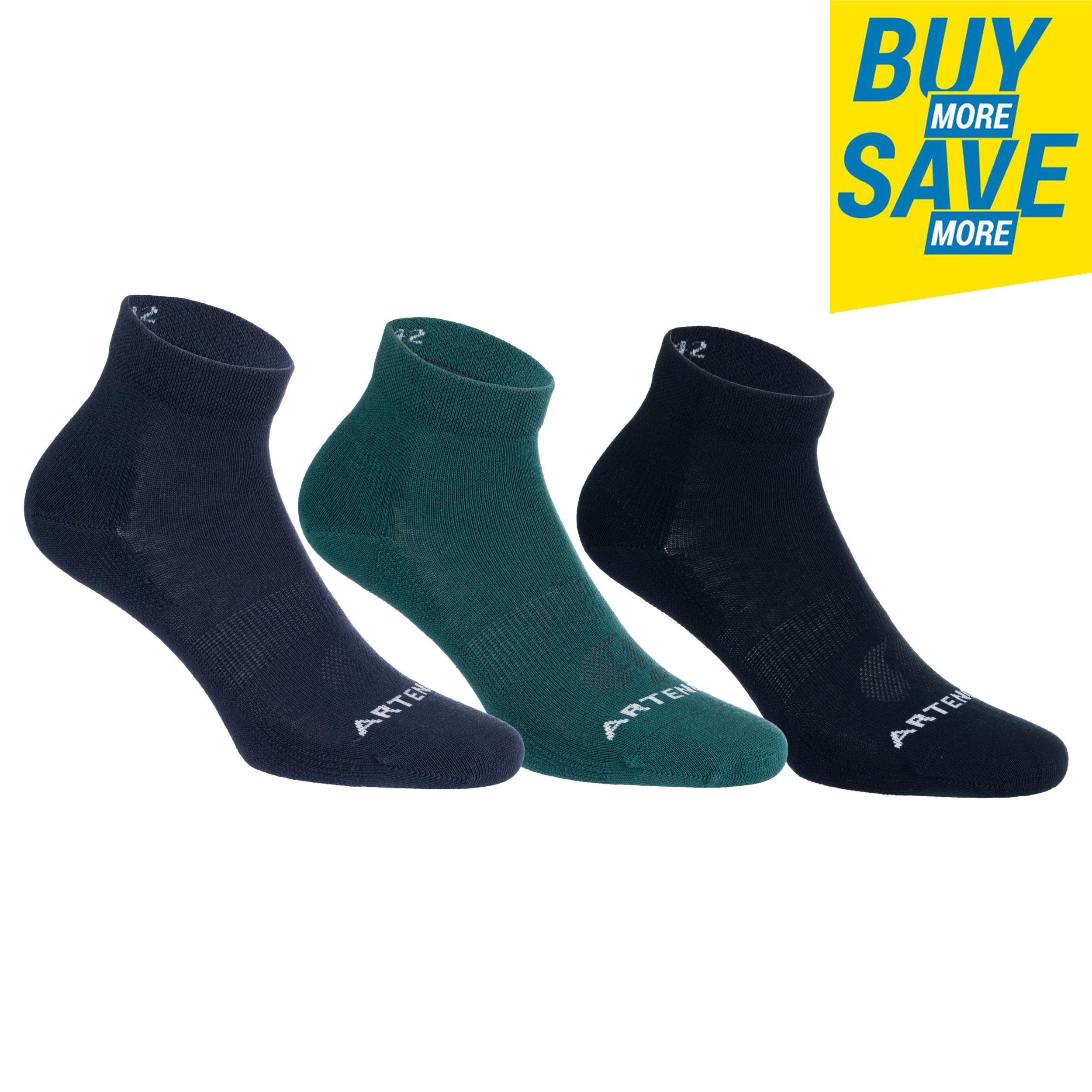 

Mid-High Tennis Socks RS 160 Tri-Pack - Navy/Pine/Blue -  By ARTENGO | Decathlon