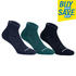 Mid-High Tennis Socks RS 160 Tri-Pack - Navy/Pine/Blue