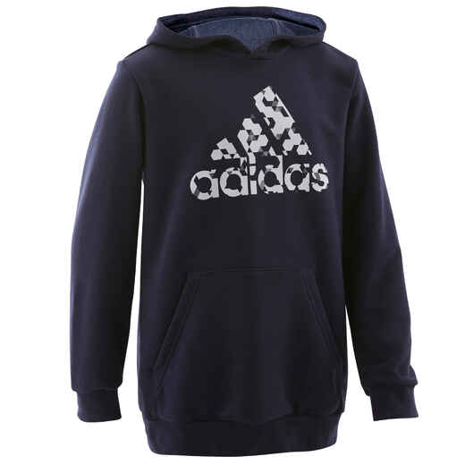 
      Boys' Hooded Jacket - Navy Blue/Logo
  