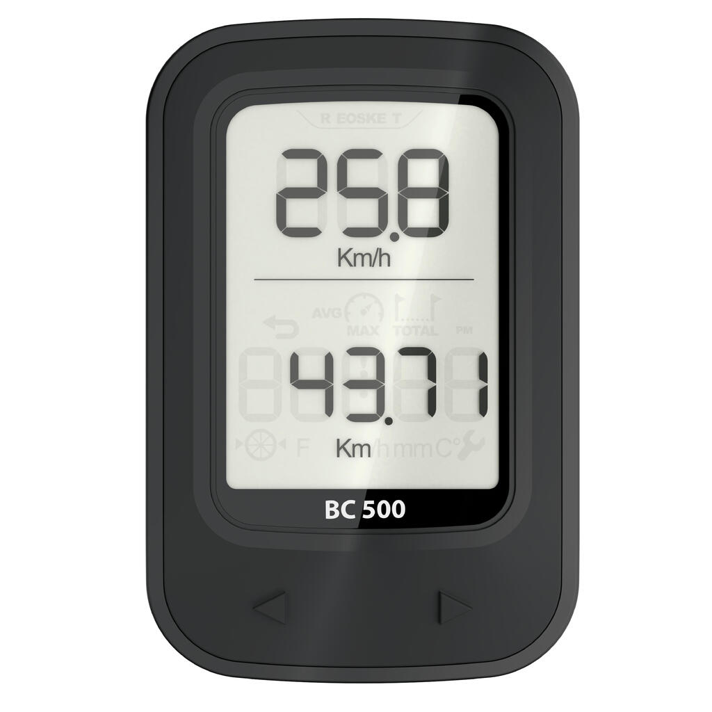 Cyklistický tachometer Van Rysel 500 bezdrôtový čierny
