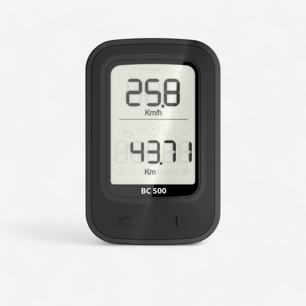 Wireless Bike Cyclometer Van Rysel 500 - Black