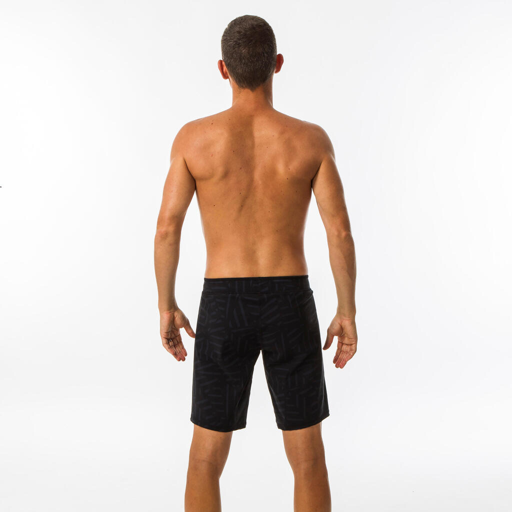 Schwimmshorts Badehose lang 100 Herren Rune blau