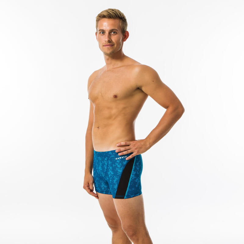 BOXER DE BAIN NATATION HOMME - STAB - BLEU / NOIR