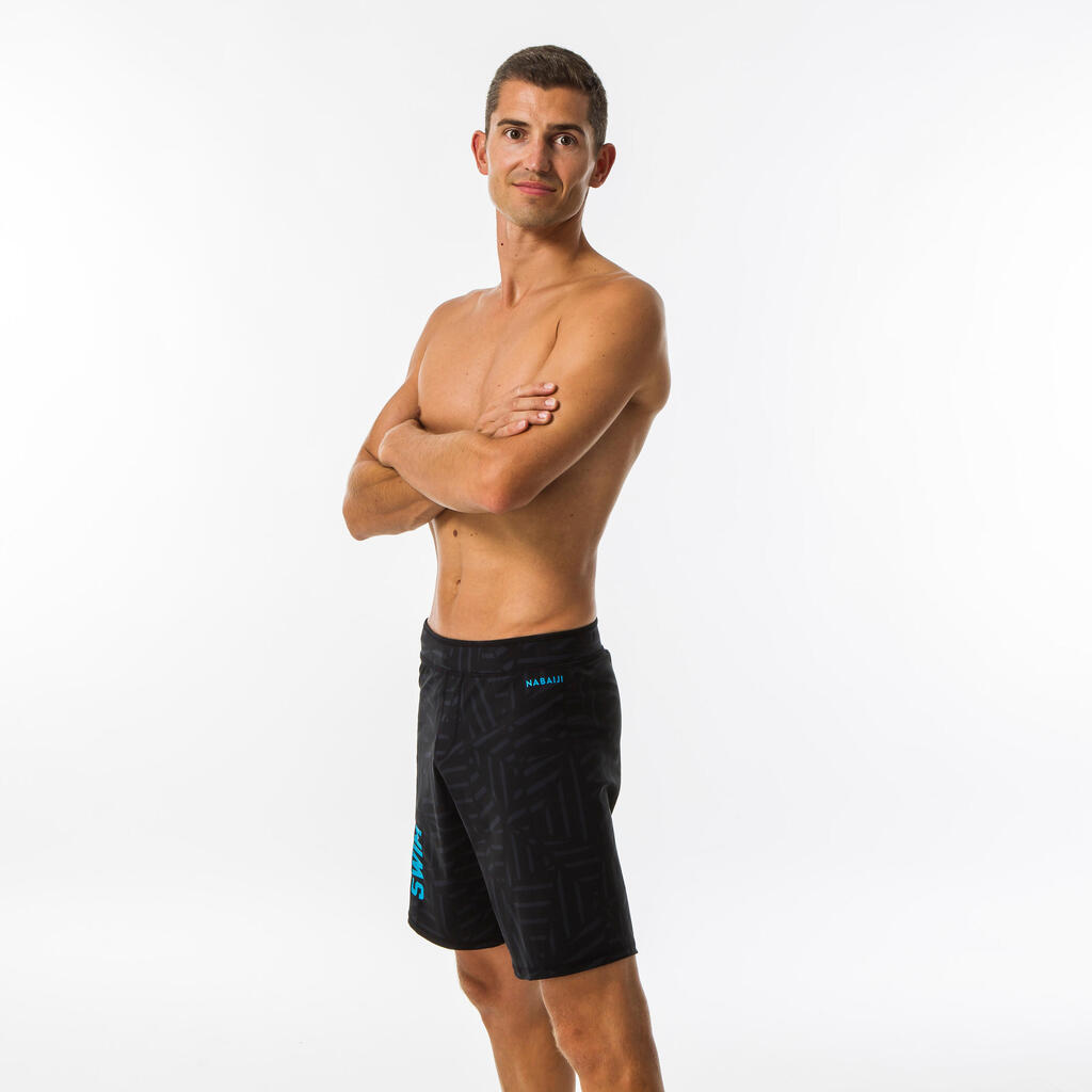 Schwimmshorts Badehose lang 100 Herren Rune blau