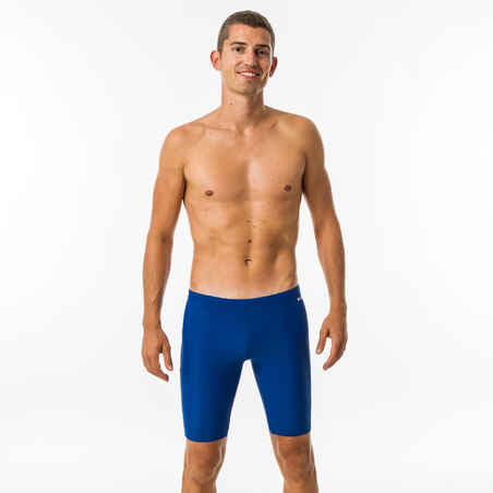 شورت سباحة طويل  للرجال 100 لون موحد- أزرق