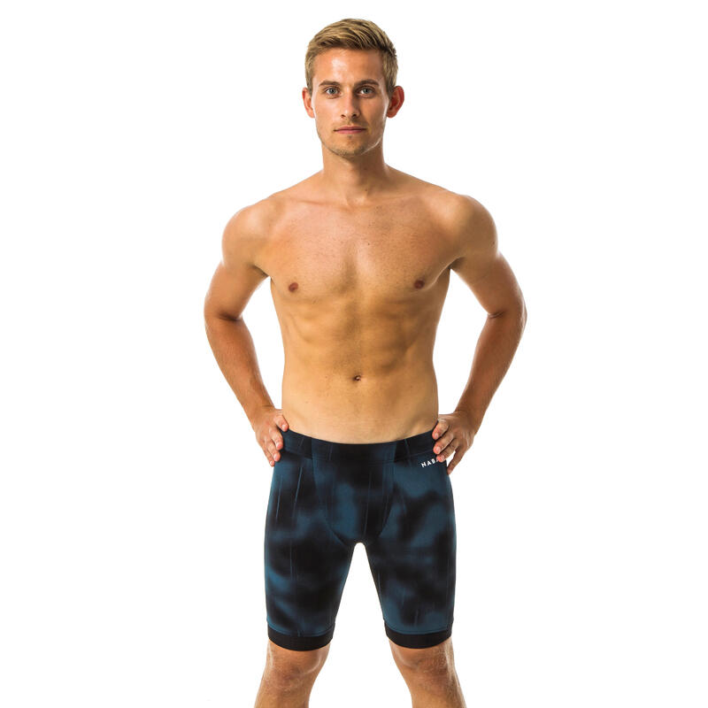 MEN'S FITI SWIMMING JAMMERS - BLACK / TERM - Decathlon