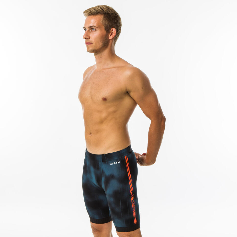 MEN'S FITI SWIMMING JAMMERS BLACK / TERM Decathlon