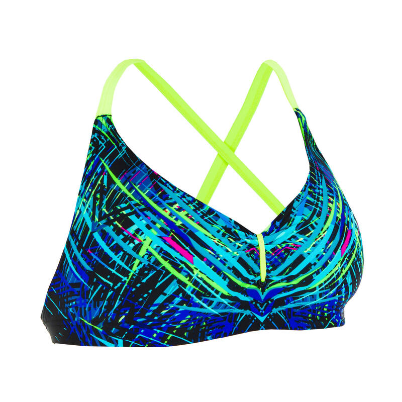 Haut de maillot de bain de natation femme Jana bleu et vert