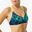 Haut de maillot de bain de natation femme Jana bleu et vert