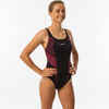 Women's one-piece chlorine-resistant swimsuit Kamiye - Seam pink