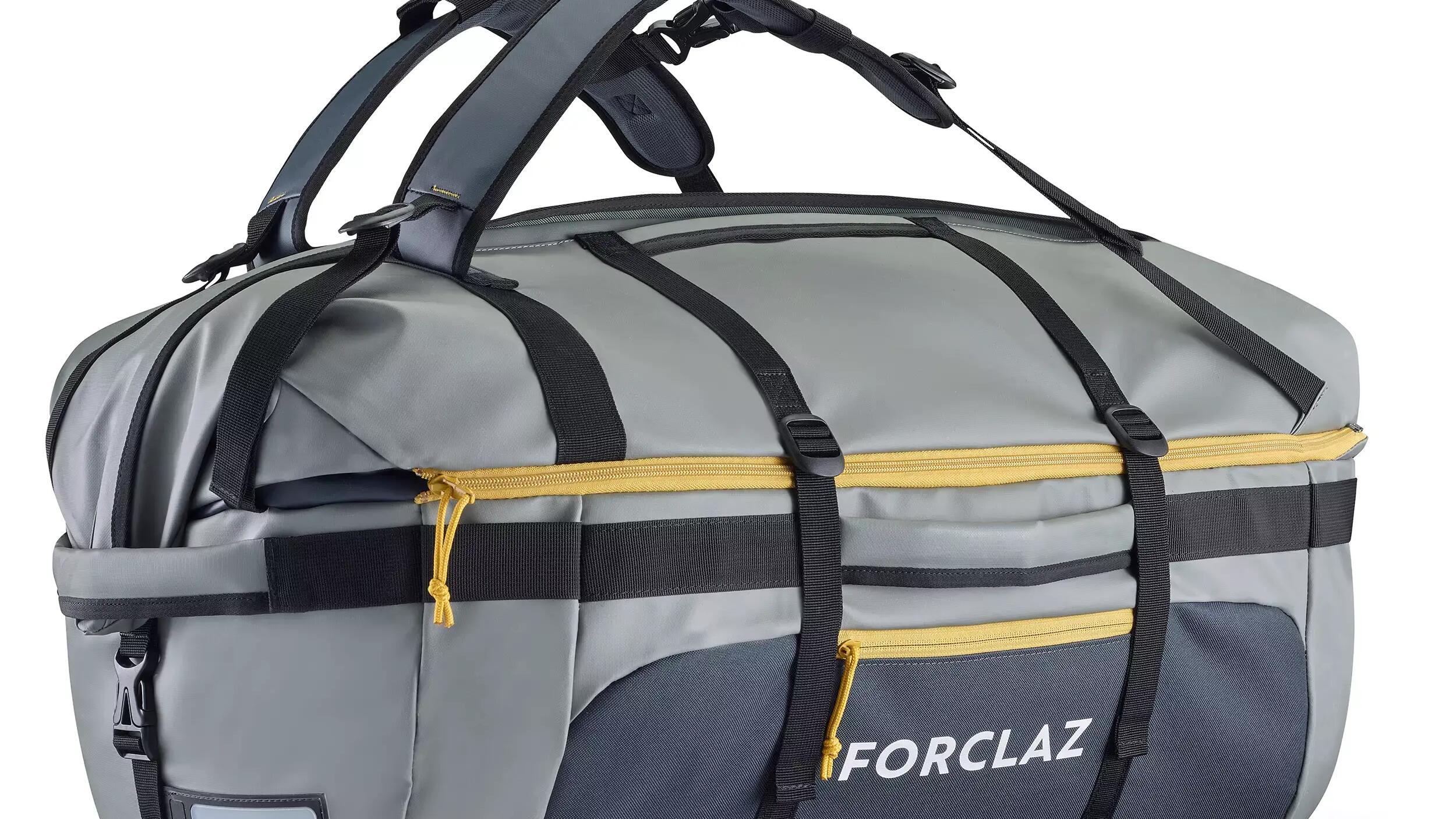 Repairing a grey Extend 80/120L trekking travel bag