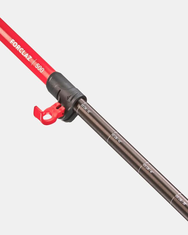 1 fast and precise adjustable hiking pole - MT500 red