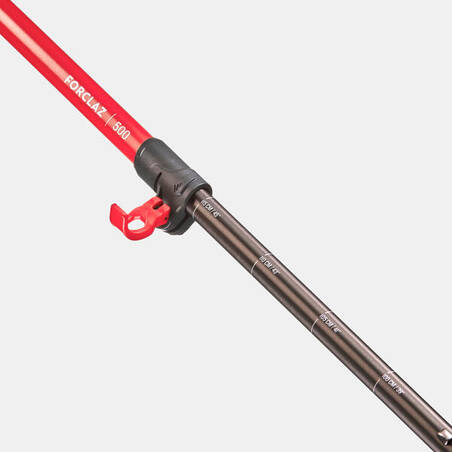 1 fast and precise adjustable hiking pole - MT500 red