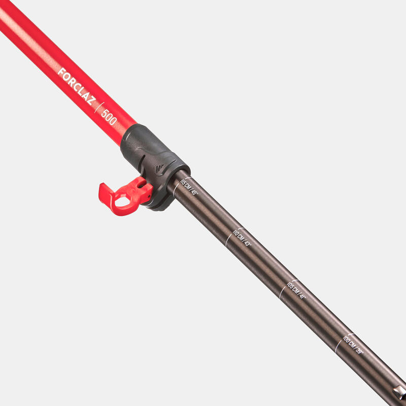 1 bâton réglage rapide et précis de randonnée - MT500 rouge