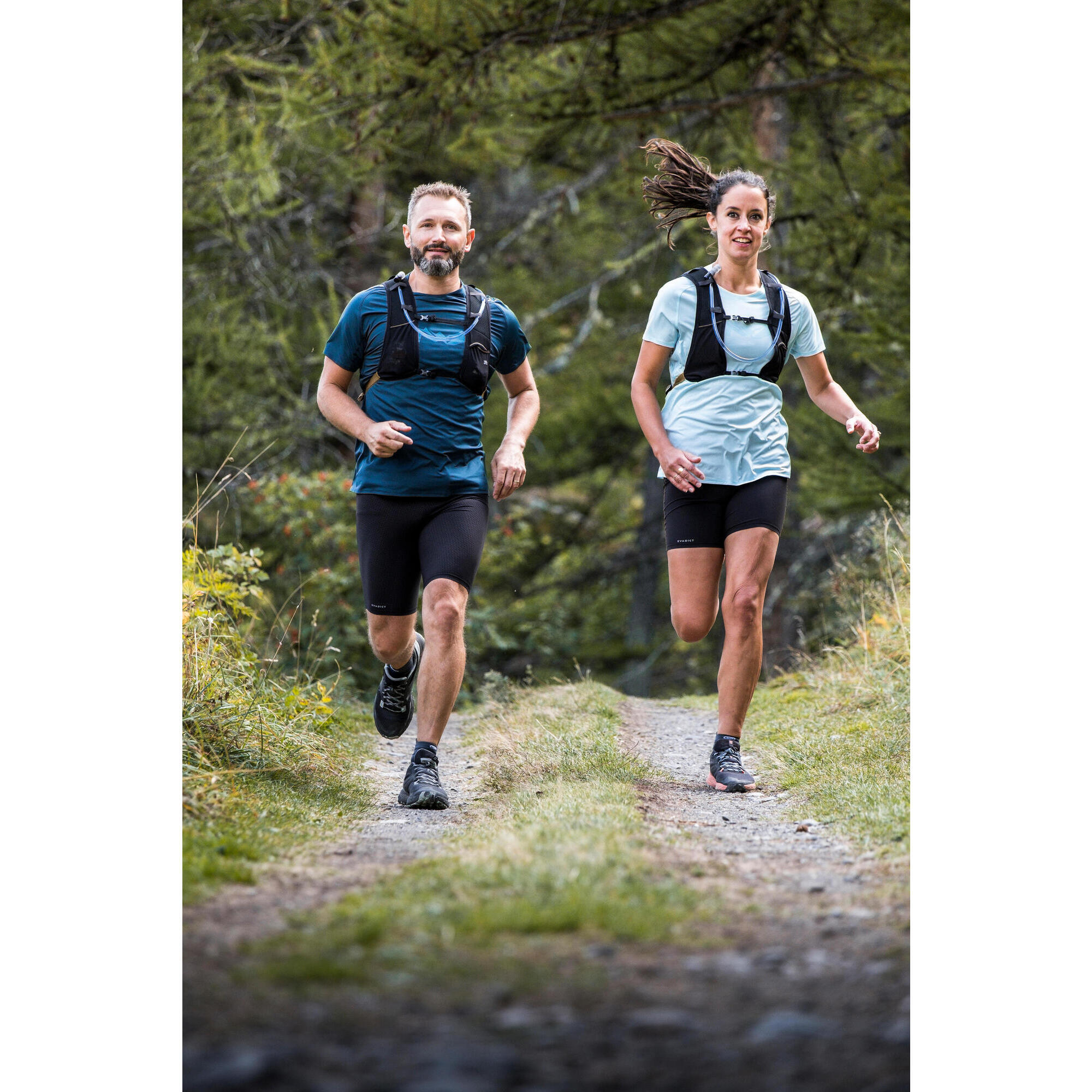 PANTALONCINI DA TRAIL RUNNING EMBOSS DA DONNA NERO BRONZO