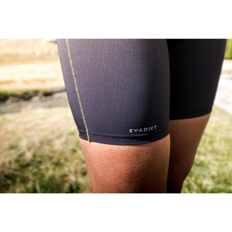 WOMEN'S TRAIL RUNNING SHORT - EVADICT TIGHTS EMBOSS - BLACK