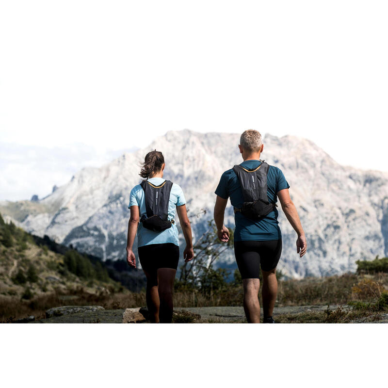 MOCHILA DE TRAIL RUNNING 5 L PRETO MESCLADO - VENDIDA COM BOLSA DE ÁGUA DE 1 L