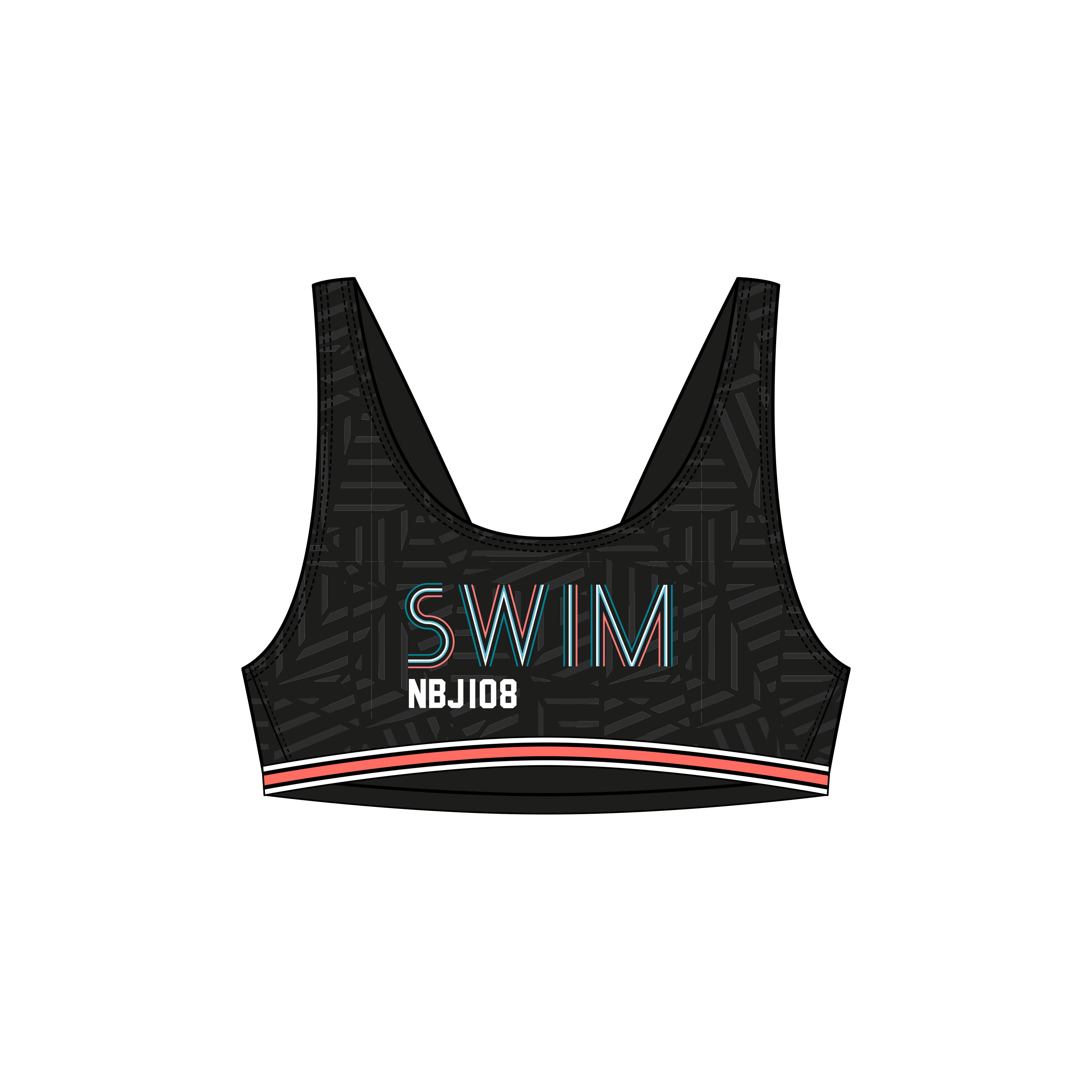Haut de maillot de bain de natation vega joly noir 7/7