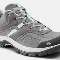 Women's mountain walking shoes - MH100 - Grey/Green