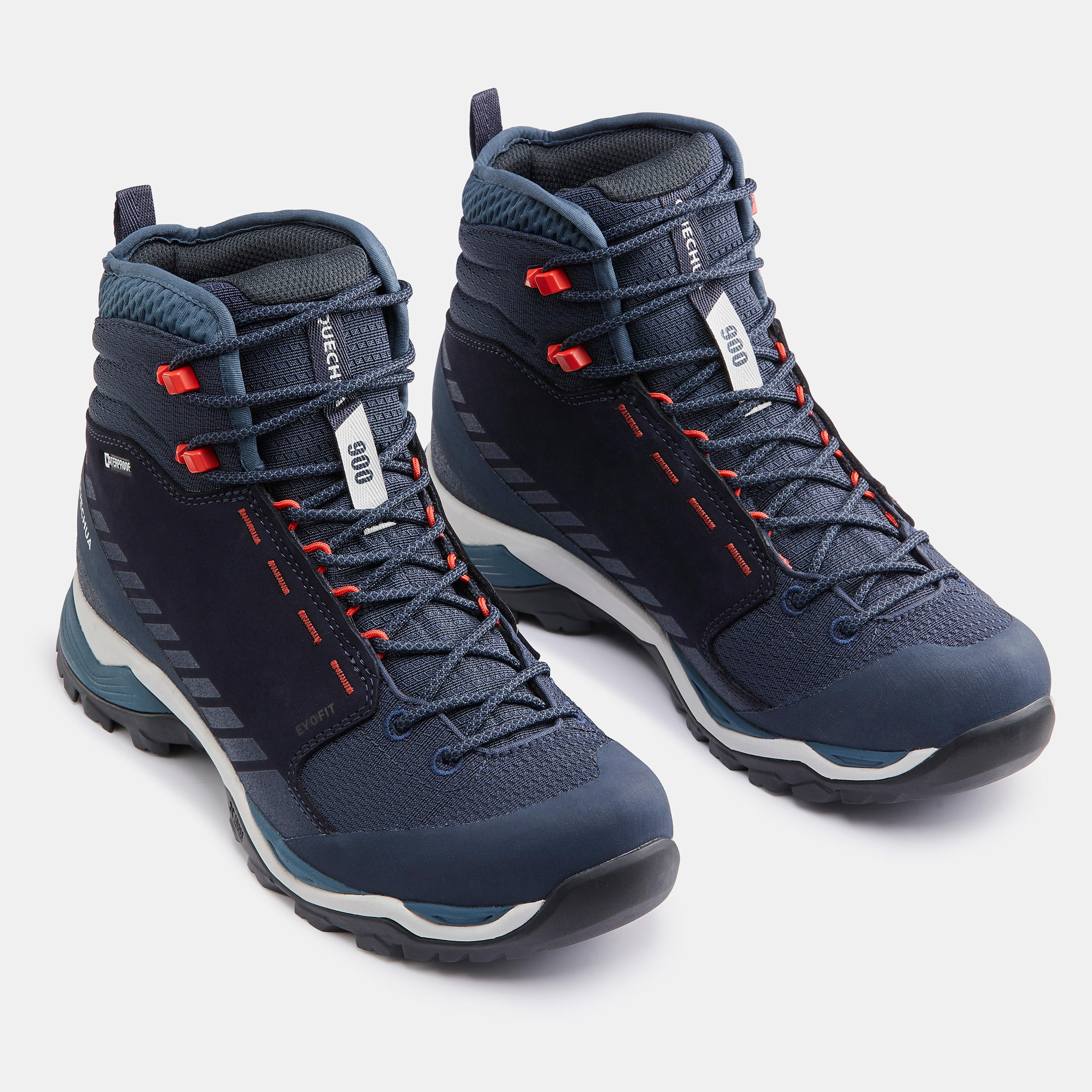 Women’s waterproof mountain walking boots - MH900 Mid - Blue 4/8