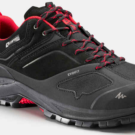 Men's waterproof walking shoes - MH500 - Black/Red
